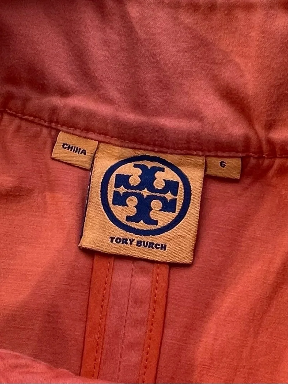 Vintage Tory Burch coral orange sleeveless sheath dress size 6